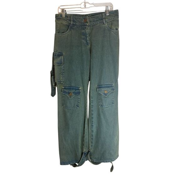 Loraine Holmes Jeans Cargo Belted Embellishments Buckles Very High End Designer - Picture 1 of 13